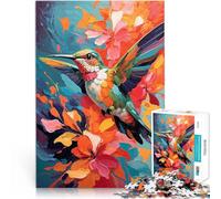 Puzzle 1000 pièces pour Adultes Colibri coloré en vol Jouets de Divertissement Familial Décoration d'intérieur et Cadeaux Uniques 38x26cm