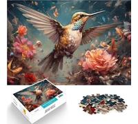 Puzzle 1000 pièces pour Adultes Colibri dans Le Jardin Jeu Familial Anti-Stress Défi Difficile Cadeau Amusant 38x26cm