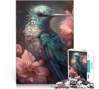 Puzzle 1000 pièces pour Adultes Colibri Être Mystique pour Le Jeu éducatif Challenge Toy avec Affiche et Feuille de Questions correspondantes 38x26cm