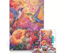 Puzzle 1000 pièces pour Adultes, colibris, Jeu de réflexion, décoration Parfaite, Cadeaux d'anniversaire et de Noël Uniques 38x26cm
