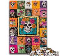 Puzzle 1000 pièces pour Adultes, Collage de crânes, Jouets éducatifs, Anti-Stress, idéal pour la décoration de Bureau, 26x38cm
