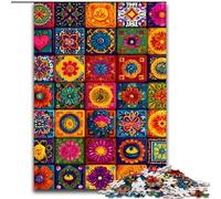 Puzzle 1000 pièces pour Adultes, Collage de Fleurs Mandalas, Jeu Familial interactif, pour Les fêtes, Jeu d'activités familiales 50x75cm