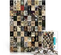 Puzzle 1000 pièces pour Adultes Collage rétro Sombre Jeux éducatifs Décoration d'intérieur Cadeau pour Les Anniversaires 38x26cm