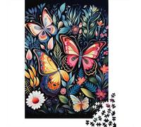 Puzzle 1000 Pièces pour Adultes Colorful Butterfly Garden-5 Puzzle Adulte Jeu Manuel Vacances À La Maison Passer Le Temps Réduction du Stress Cadeaux 52x38cm/1000pcs