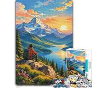 Puzzle 1000 pièces pour Adultes, Colorful Mountain Landscape with River | Pour profiter d'un w nd calme à la maison : ce puzzle 1000 pièces adulte convient aux soirées et aux w nds.
