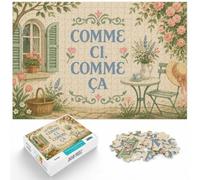 Puzzle 1000 pièces pour Adultes, comme Ci, comme Ça French Phrase | Pour un défi patient pendant le temps libre : ce puzzle 1000 pièces adulte se prête aux après-midis tranquilles.