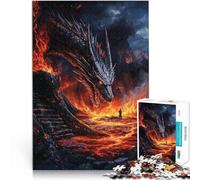 Puzzle 1000 pièces pour Adultes Confrontation avec Le Dragon Ardent Jouets Anti-Stress Cadeau d'anniversaire, Cadeaux, décoration Murale 38x26cm