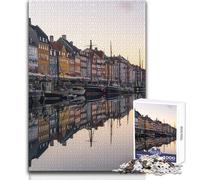 Puzzle 1000 pièces pour Adultes, Copenhague Un Passe-Temps paisible et satisfaisant Assemblage Parfait Découpe de précision Dimensions:38x52cm