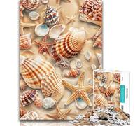 Puzzle 1000 pièces pour Adultes, Coquillages de Plage, pour Adolescents, 1000 pièces, Jeu Familial, Anti-Stress, défi Difficile, Cadeaux du Père Noël Secret, 26x38cm