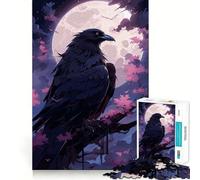 Puzzle 1000 pièces pour Adultes Corbeau céleste Éthéré Décoration Clean Fit Jouet d'exercice cérébral Moments de détente et de Plaisir pour Un Anniversaire (38x52cm)