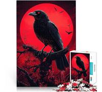 Puzzle 1000 pièces pour Adultes Corbeau et Lune de Sang Défi Difficile pour soulager Le Stress Bon Cadeau 38x26cm