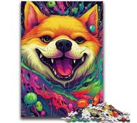 Puzzle 1000 pièces pour Adultes Corgi psychédélique, Puzzle éducatif pour Adultes, idéal comme Cadeau pour Toute la Famille (75x50cm)