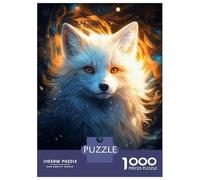 Puzzle 1000 Pièces pour Adultes Cosmic Celestial White Fox Puzzle pour Adultes Jeu Manuel Décoration Murale pour Les Joueurs 52x38cm/1000pcs