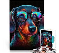 Puzzle 1000 pièces pour Adultes Cosmic Chihuahua Lunettes Relax Games 26x38cm Offre des Cadeaux pour Toute la Famille pour Les Adolescents à partir de 14 Ans