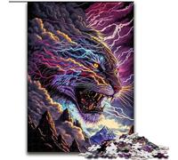 Puzzle 1000 pièces pour Adultes Cosmic Fantasy Tiger, Parfait pour s'amuser en Famille à Noël, Thanksgiving, Les Anniversaires et Pâques (Taille : 26x38cm)