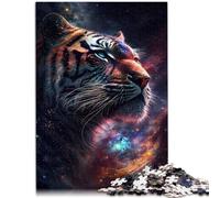 Puzzle 1000 pièces pour Adultes Cosmic King Space Tiger pour s'amuser en Famille 26x38cm Anti-Stress Staycation Tue Le Temps pour Les Adolescents de 14 Ans et Plus