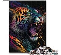 Puzzle 1000 pièces pour Adultes Cosmos Tiger en Bois, Casse-tête Stimulant à Faire soi-même, Jeu Familial idéal ou Cadeau décoratif(1000 pièces, 50x75cm)