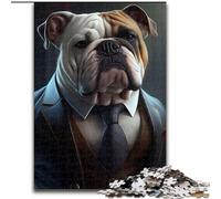Puzzle 1000 pièces pour Adultes, Costume de Bouledogue, Puzzle Animal en Bois, Interaction familiale et défi cérébral, défi d'activité familiale 1000 pièces(50x75cm)