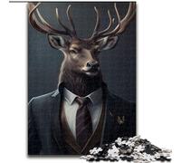 Puzzle 1000 pièces pour Adultes, Costume de cerf, en Bois, idéal pour Un Divertissement Relaxant, Un Cadeau de Noël ou Une décoration d'intérieur(1000 pièces, 50x75cm)