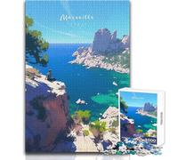 Puzzle 1000 pièces pour Adultes - Côte de Marseille - Design Magnifique - Jeu Stimulant et Difficile - Idée Cadeau - Dimensions 50x75cm