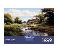 Puzzle 1000 Pièces pour Adultes Cottage by The River-4 Puzzles pour Adolescents Découpe De Précision pour Anniversaire, Noël Jouet Jeu Intellectuel 38x26cm/1000pcs