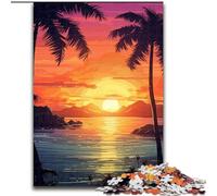 Puzzle 1000 pièces pour Adultes Coucher de Soleil Depuis Une île Puzzle en Carton, décoration Parfaite pour la Maison ou Le Bureau, Cadeau de Noël idéal 1000 pièces(26x38cm)