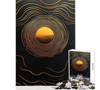 Puzzle 1000 pièces pour Adultes Coucher de Soleil doré Jeu de Manipulation d'analyse et de logique Jouet Anti-Stress Renforce l'amour Entre Les Couples (50x75cm)