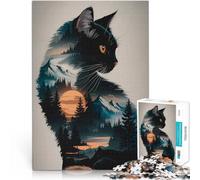 Puzzle 1000 pièces pour Adultes Coucher de Soleil sur Cat Mountain Coupe de précision Décoration d'intérieur et Cadeaux Uniques 75x50cm