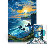 Puzzle 1000 pièces pour Adultes Coucher de Soleil sur la côte Réduction du Stress intéressante Bon Cadeau 52x38cm