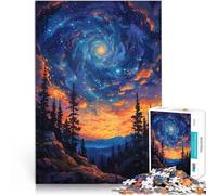 Puzzle 1000 pièces pour Adultes Coucher de Soleil sur la Galaxie Spirale Jeu intellectuel Cadeaux d'anniversaire 75x50cm