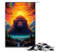Puzzle 1000 pièces pour Adultes Couleur psychédélique Singe doré Puzzle Familial Amusant avec Affiche Assortie et fiche de Questions réponses (1000 pièces 75 x 50 cm)
