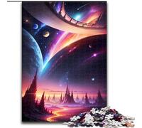 Puzzle 1000 pièces pour Adultes, Couloir Spatial, Planète, en Bois, idéal pour Les Anniversaires, Noël et Halloween, 50x75cm, décoration Artistique à Faire soi-même, Cadeau d'anniversaire idéal.