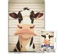 Puzzle 1000 pièces pour Adultes « Coupable à 100% - Photo d'identité d'une Vache - Jeu éducatif - Décoration intérieure - Cadeau d'anniversaire - Dimensions:38x26cm
