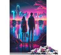 Puzzle 1000 pièces pour Adultes, Couple Amoureux de la Vie Nocturne, Puzzle pour Le Temps en Famille, défi cérébral, 1000 pièces (75 x 50 cm)
