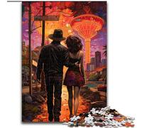 Puzzle 1000 pièces pour Adultes Couple dans la Rue Puzzle en Bois, activité éducative pour Les compétences cognitives Amélioration des compétences cognitives 1000 pièces(50x75cm)