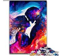 Puzzle 1000 pièces pour Adultes : Couple de Flammes Jumelles amoureuses, Jeu de réflexion pour Adolescents, pour Une soirée de Jeux en Famille (Taille : 26x38cm)