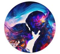 Puzzle 1000 pièces pour Adultes, Couple de Flammes Jumelles amoureuses, Puzzle Rond 1000 pièces, Casse-tête Stimulant à Faire soi-même pour Adolescents 67,5 x 67,5 cm