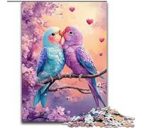 Puzzle 1000 pièces pour Adultes : Couple de perroquets lunaires, activité de cohésion familiale, Cadeau Unique pour Les fêtes et Les Anniversaires (Taille : 26 x 38 cm)