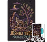 Puzzle 1000 pièces pour Adultes, Coyote Howling at The Moon in Joshua Tree | Un puzzle imprimé détaillé les jours de pluie, pour progresser pièce après pièce.