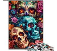 Puzzle 1000 pièces pour Adultes Crâne de Papillon en Carton,ce Qui en Fait Un Excellent Cadeau pour s'amuser en Famille 38x26CM pour Les Vacances,Les Anniversaires et Les soirées de Jeux en Famille