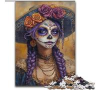 Puzzle 1000 pièces pour Adultes, crâne Mexicain, pour stimuler Le Cerveau, Jouets addictifs pour cultiver la Patience, décoration Parfaite (Taille 26x38cm)
