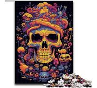 Puzzle 1000 pièces pour Adultes, crânes colorés, Casse-tête Stimulant pour Adolescents, idéal pour la décoration intérieure ou comme Cadeau (Taille : 26x38cm)
