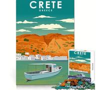 Puzzle 1000 pièces pour Adultes,Crète,Grèce,Affiche de Voyage,Découpe de qualité supérieure,Jeu Amusant et cognitif,Jeu Relaxant,Décoration de Noël,Cadeau (38x26cm)