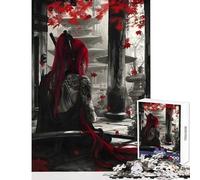 Puzzle 1000 pièces pour Adultes Crimson Samurai Solitude Jeu éducatif et Amusant Cadeau d'anniversaire avec Poster et fiche de Questions Assortis Dimensions 38x26cm
