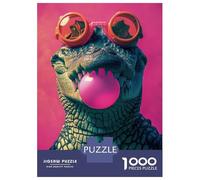 Puzzle 1000 Pièces pour Adultes Crocodile Bubblegum Puzzle Adulte - Jeu De Réflexion - Vacances À La Maison - Tuer Le Temps - Faire Travailler Son Cerveau 70x50cm/1000pcs