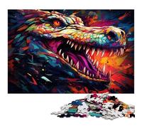 Puzzle 1000 pièces pour Adultes Crocodile coloré Difficile idéal comme Cadeau et Jouet pour Adolescents de 14 Ans et Plus 1000 pièces (75 x 50 cm)