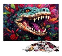 Puzzle 1000 pièces pour Adultes Crocodile coloré Puzzle Impossible pour Adolescents de 14 Ans et Plus 1000 pièces (75 x 50 cm)