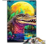 Puzzle 1000 pièces pour Adultes, Crocodile du Nil psychédélique, activité à Domicile pour Les Vacances, Les Anniversaires et Les soirées de Jeux en Famille (Taille : 26x38cm)