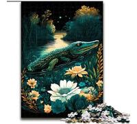 Puzzle 1000 pièces pour Adultes Crocodile Enchanted World Puzzle en Carton, Casse-tête Stimulant pour Adolescents, Jeu interactif Familial Amusant 1000 pièces(26x38cm)