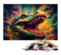 Puzzle 1000 pièces pour Adultes Crocodile féroce coloré découpe de précision Cadeau pour Adolescents de 14 Ans et Plus 1000 pièces (75 x 50 cm)